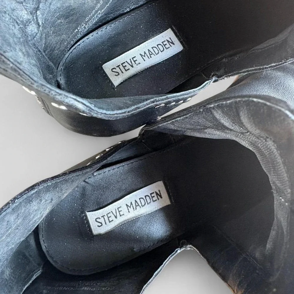 Black Steve Madden ankle boots with studs - Picture 2 of 4